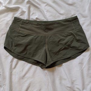 Lululemon Speed Up Short 2.5" in Olive
